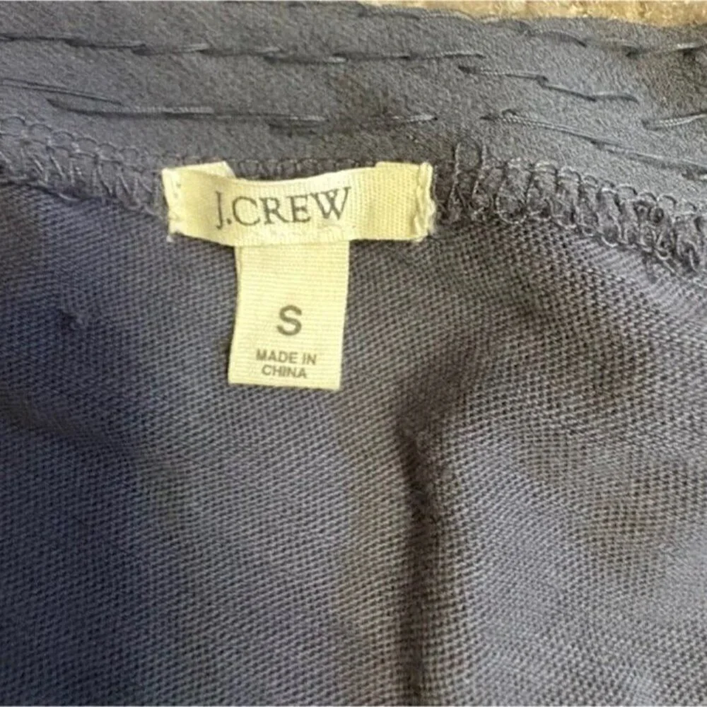 J Crew tank top Small Gray Bugle Bead Decoration Cotton Top Silk Trim Edging - Picture 6 of 6